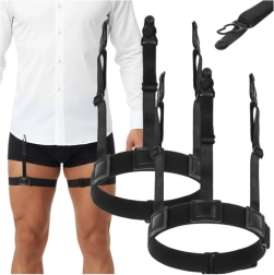 Bretelles pour chemise homme Ruhhy pour maintenir la chemise dans le pantalon, noires