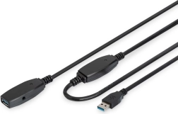Câble USB 3.0 actif d’extension Type A/A noir 10 m