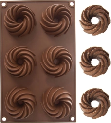 Moule en silicone pour mini kouglofs marron 28 × 17 × 3 cm