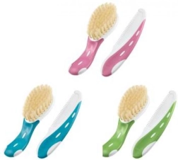 NUK Set brosse et peigne pour cheveux rose