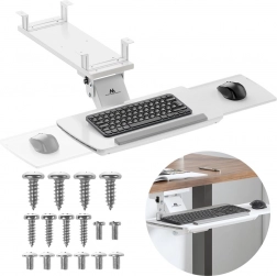 Support de clavier sous bureau blanc