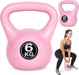 Kettlebell 6 kg rose ModernHome – haltère pour l’entraînement fonctionnel et le renforcement