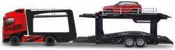 Bburago Street Fire camion avec remorque Volvo FH16 et Land Rover LRX Concept 1:43