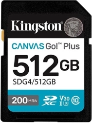 Carte SD 512 Go Kingston Canvas Go Plus 200/160 Mo/s C10 U3 V30
