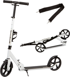 Trottinette urbaine pliable pour enfants et adolescents avec hauteur réglable 95–105 cm et roues de 200 mm – Blanc