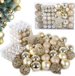 Ensemble de décorations de Noël 100 pièces avec étoiles dorées