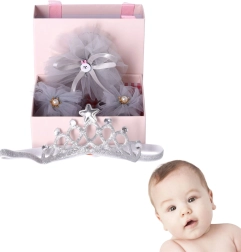 coffret cadeau 3-en-1 pour nouveau-né – gris clair