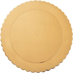 Sous-plat rond doré pour gâteau 26 cm