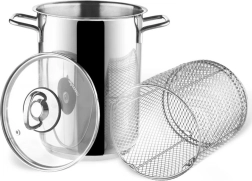 Casserole en acier inoxydable pour asperges et pâtes avec panier et couvercle en verre ANETT 16 cm, 4,2 l