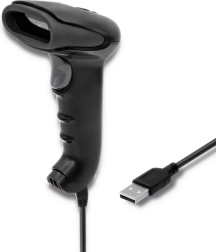 Scanner de codes-barres sans fil 1D et 2D noir