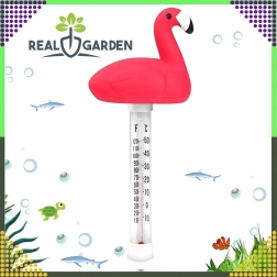 Thermomètre de piscine flottant flamant rose avec cordon