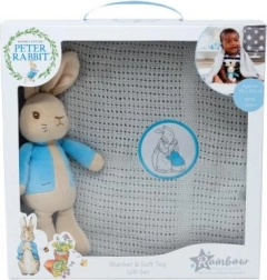 Coffret cadeau PIERROT LAPIN avec couverture tricotée
