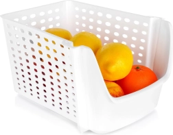 Panier blanc perforé pour fruits et légumes 29 × 21 × 16 cm