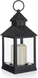 Lanterne LED solaire noire 10 × 10 × 23 cm