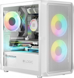 Boîtier PC LOGIC Portos ARGB Mini, blanc