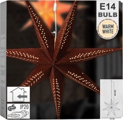 Étoile suspendue lumineuse en velours 60 cm, marron