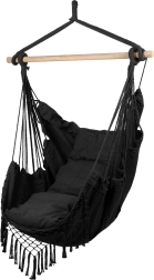 fauteuil suspendu brésilien avec coussins gris foncé