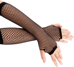 Longs gants résille sans doigts