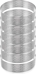 Cercles à tartelettes perforés en inox 8 cm, lot de 6