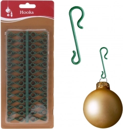 Crochets verts pour décorations de Noël 3,5 cm, 60 pcs