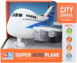 Grand avion à piles avec lumière et son