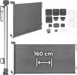 Barrière de sécurité extensible 160 cm pour escaliers et portes, gris ECOTOYS