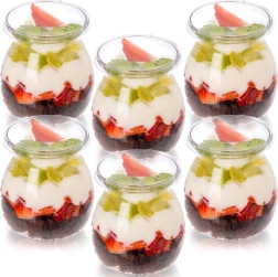 Gobelets pour yaourts et desserts avec couvercle 160 ml, 6 pcs