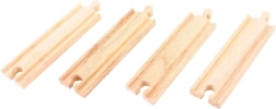 Rails droits en bois moyens Bigjigs Rail 16 cm