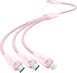 Câble USB 3-en-1 1,5 m 3 A Vention (rose)