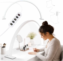 Lampe de table cosmétique LED sans ombre pour manucure en arche, blanche