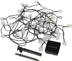 Éclairage LED solaire de jardin forme ronde 7m blanc chaud