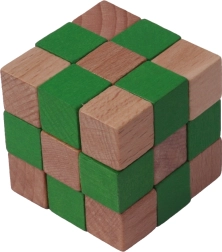 Casse-tête en bois cube orange