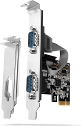 Contrôleur PCIe AXAGON avec 2 ports série RS‑232 250 kBd, équerres standard et low profile incluses