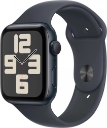 Apple Watch SE GPS, 44 mm, boîtier en aluminium couleur nuit avec bracelet sport - taille S/M