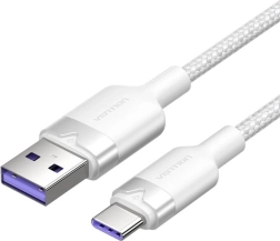 Câble USB-A vers USB‑C 2 m 100 W 6 A Vention blanc
