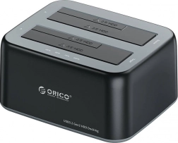 Station d’accueil Orico pour HDD/SSD 2,5"/3,5" avec clonage, USB 3.2 Gen 2 10 Gb/s, noire