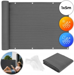 Paravent de balcon 100x500 cm avec accessoires de montage gris MultiGarden