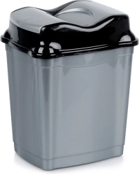 Poubelle en plastique avec couvercle basculant 9 l, grise