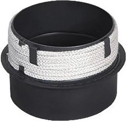 Raccord de cheminée 180/180 mm avec corde d’étanchéité, longueur 160 mm, épaisseur 1,5 mm, noir
