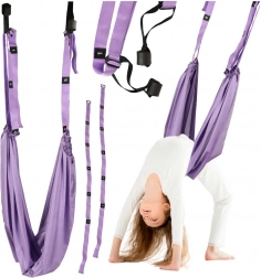 hamac violet pour yoga aérien et balancement sensoriel, capacité 100 kg