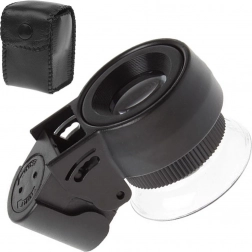 Loupe de poche 45x avec éclairage LED et UV
