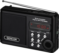 Radio de poche avec MP3, USB et microSD, batterie lithium‑ion jusqu’à 10 heures