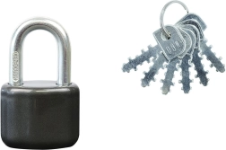 Cadenas à anse amovible, 6 clés, anthracite