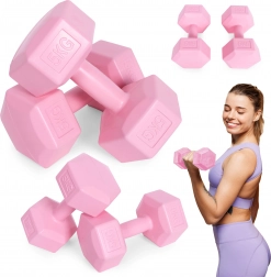 Ensemble d’haltères hexagonaux 2×5 kg, roses – ModernHome