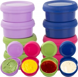 boîtes colorées pour dips et sauces 80 ml – set de 8 pièces avec couvercle