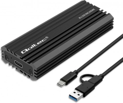 Qoltec boîtier pour SSD M.2 NVMe et SATA avec connexion USB‑C, capacité 2 To