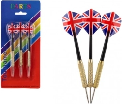 Set de fléchettes à pointes métalliques avec ailettes Union Jack