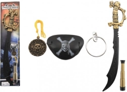 set de pirate avec épée en plastique 58 cm et accessoires sur carte