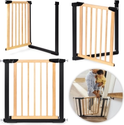 Barrière de sécurité pour escaliers et portes, bois et métal, ECOTOYS