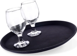 Plateau de service antidérapant noir 35 cm